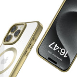 Tech-Protect iPhone 16 Pro Max Magflex Bagside Cover - MagSafe Kompatibel - Gennemsigtig / Satin Guld