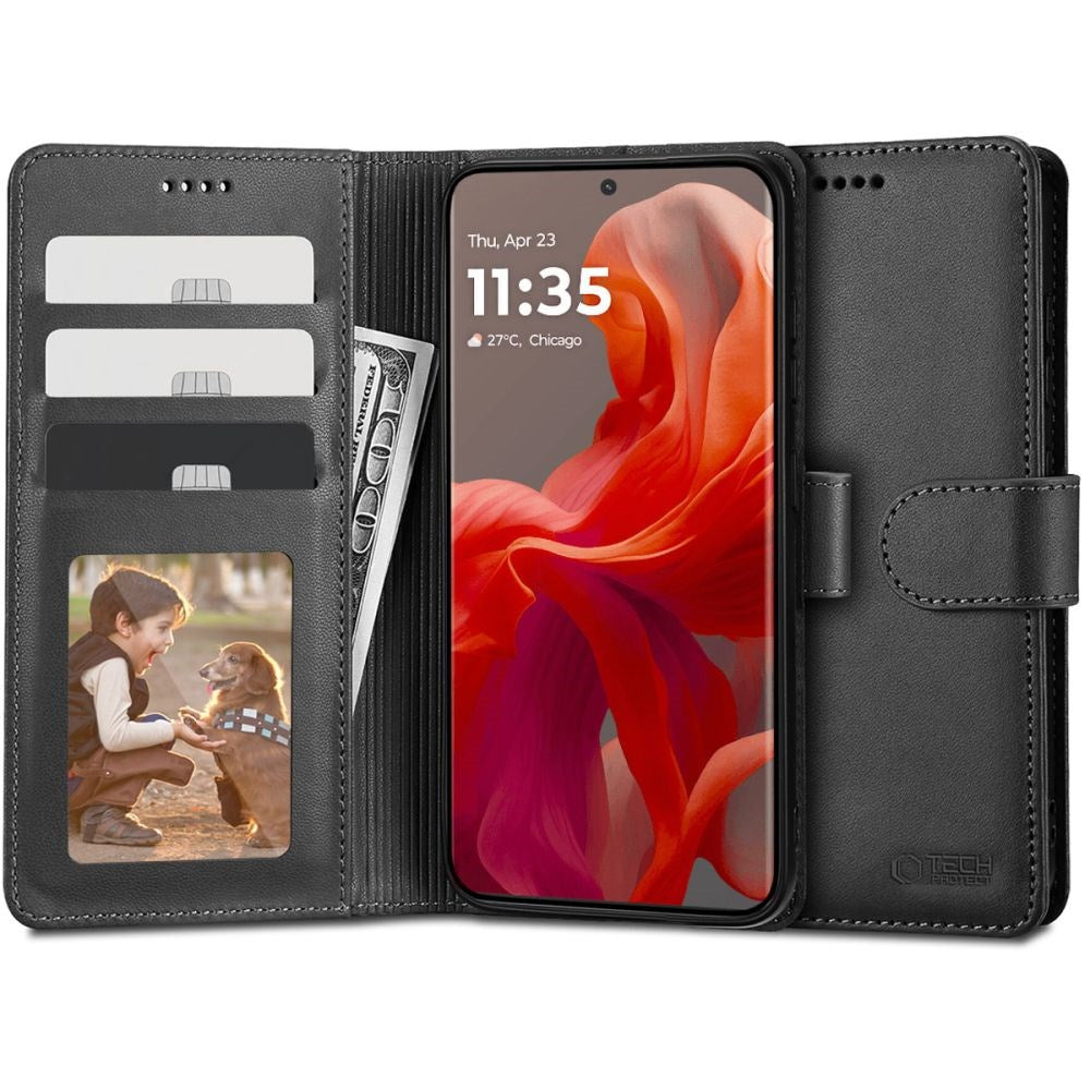 Motorola Moto G85 (5G) ech-Protect Wallet Flip Cover m. Pung - Sort