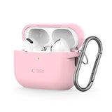 Tech-Protect Silikone Cover Apple AirPods Pro (1. & 2. Gen) m. Karabinhage - Lyserød