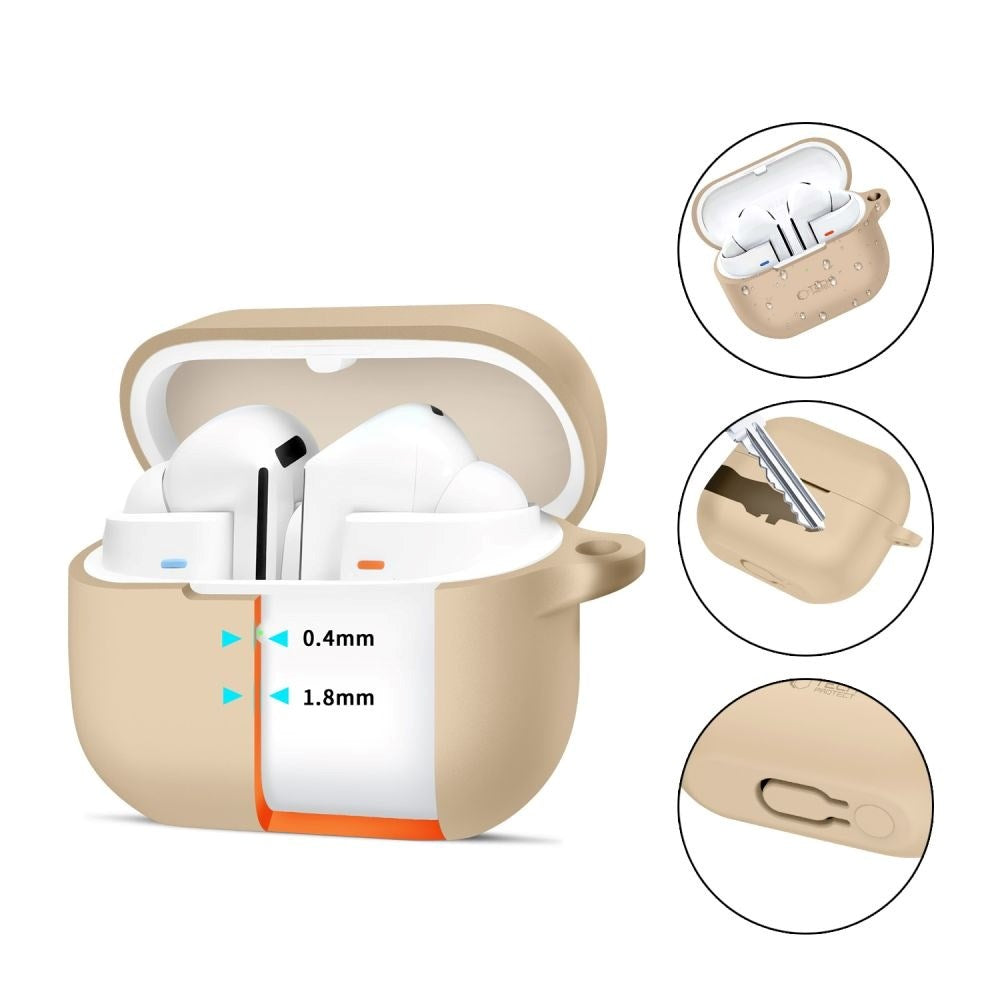 Samsung Galaxy Buds 3 / 3 Pro Tech-Protect Silicone Hook Cover m Karabinhage - Beige