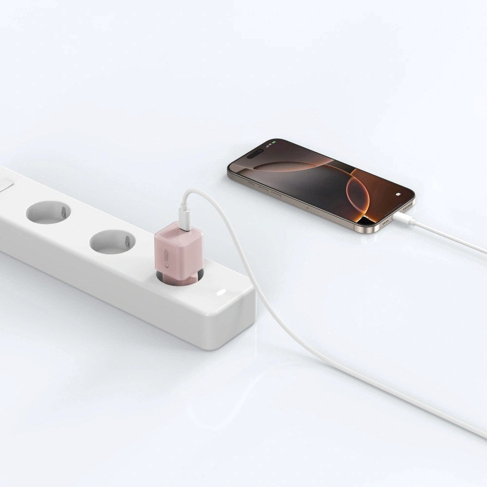 Tech-Protect Vægoplader m. 25W - 1 x USB-C (PD) - Lyserød