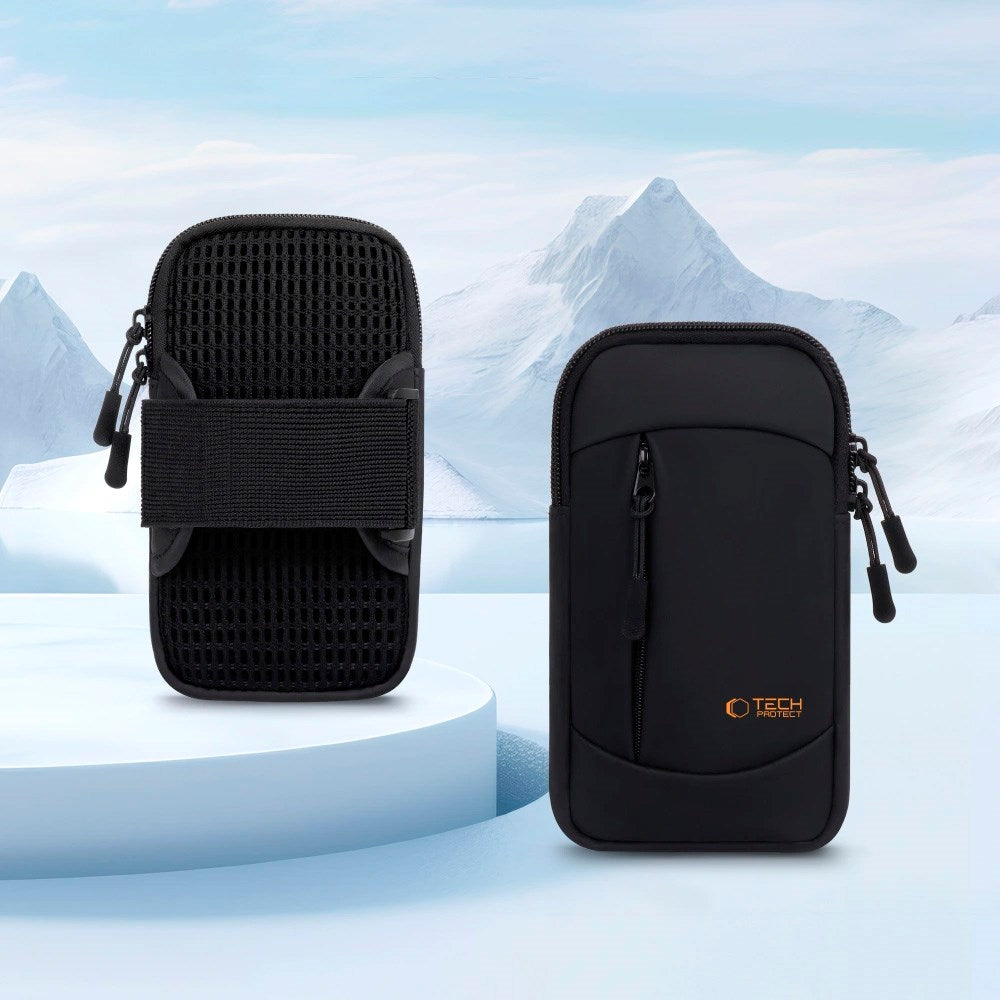 Tech-Protect - Universal Løbearmbånd - Sort / Orange