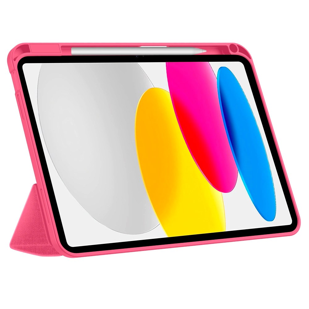 Tech-Protect - iPad 11" (2025) / 10.9" (2024 / 2022) - Canvas Flip Cover m. Pen Holder - Lyserød