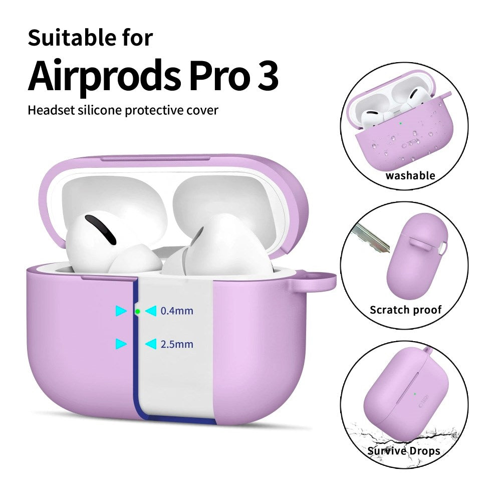 Tech-Protect - Apple AirPods Pro (3. gen.) Silicone Hook Cover - Lilla