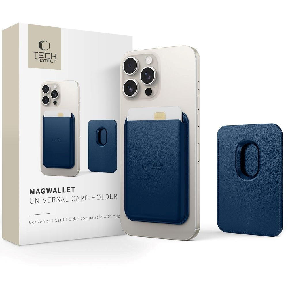 Tech-Protect MagWallet Kortholder - Kunstlæder - MagSafe Kompatibel - Blå