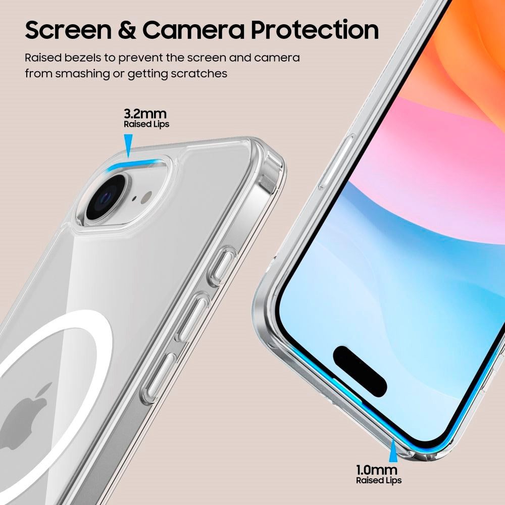 iPhone 16e - Tech-Protect Flexair Hybrid Cover - MagSafe Kompatibel - Gennemsigtig