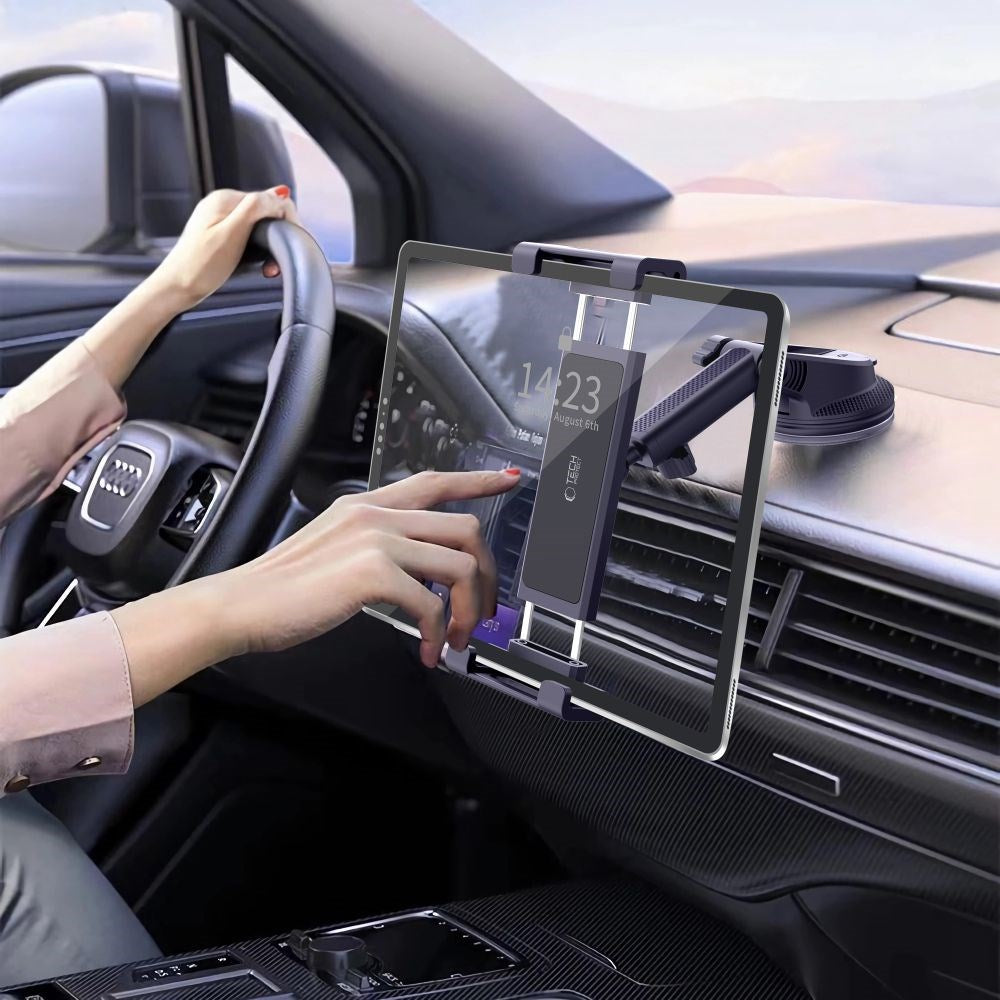 Tech-Protect – Tablet Bilholder med Teleskoparm og 360° Rotationsfunktion - Sort
