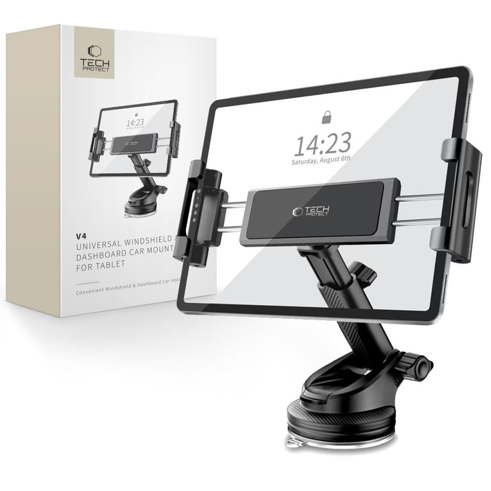 Tech-Protect – Tablet Bilholder med Teleskoparm og 360° Rotationsfunktion - Sort