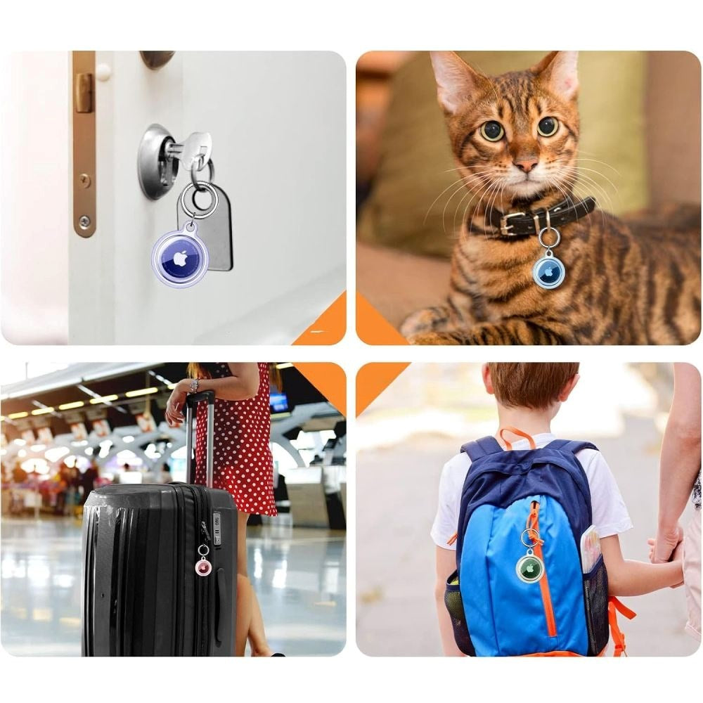 Apple AirTag Tech-Protect Icon Cover m. Karabinhage - 4 stk. - Gennemsigtig