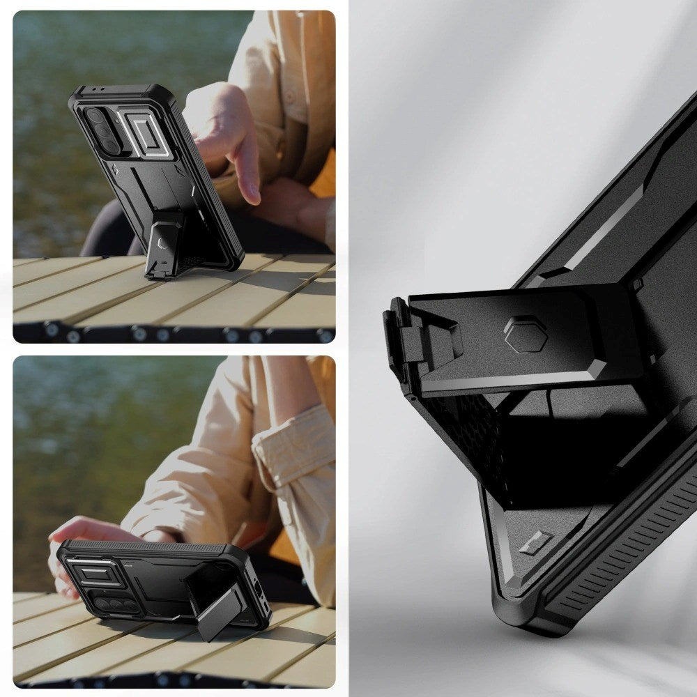 Samsung Galaxy A36 (5G) Tech-Protect Kevlar Pro Hårdt Plastik Mobil Cover m. Skærmbeskyttelse & Kickstand - Sort