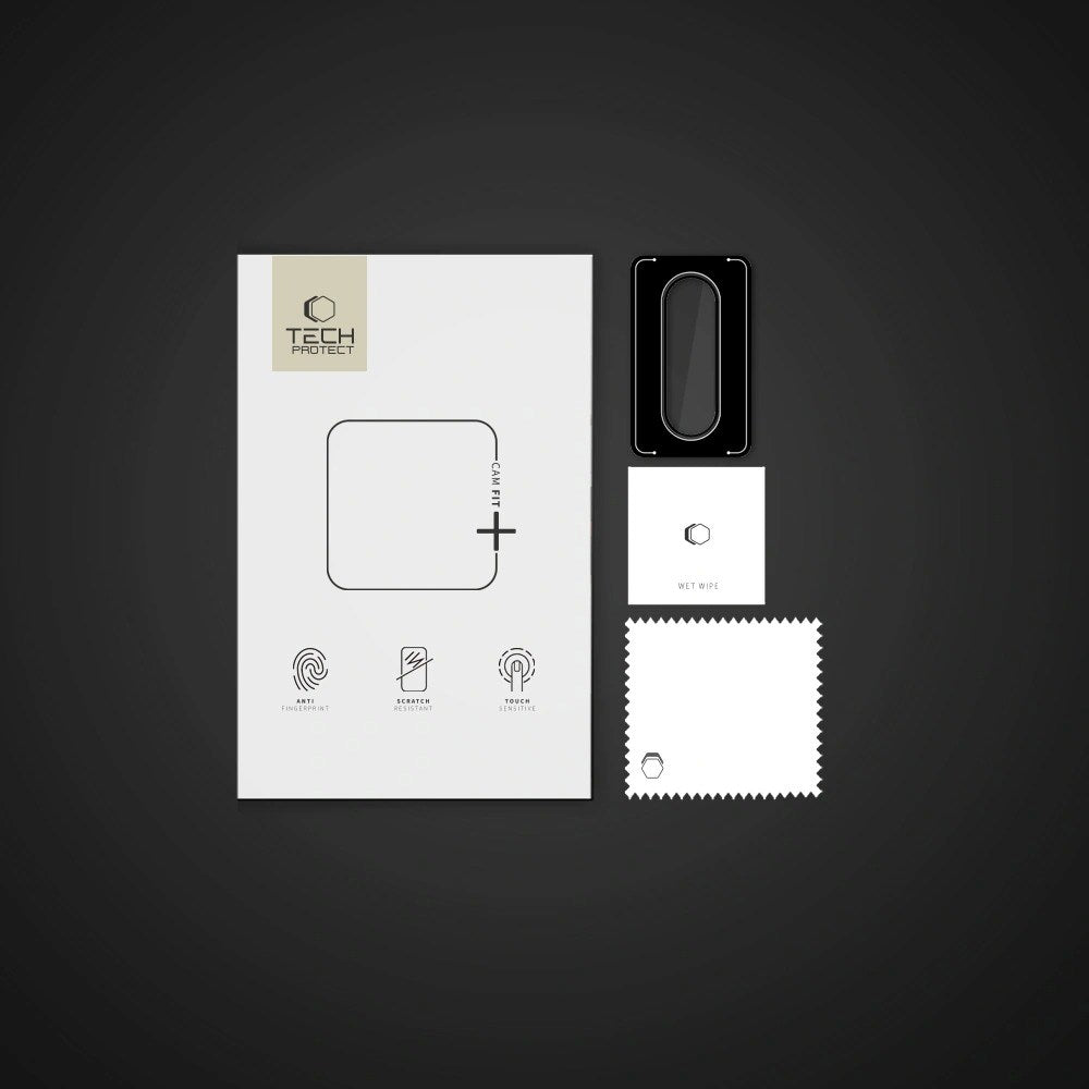 Samsung Galaxy A36 (5G) / A56 (5G) Tech-Protect Camring Fit+ - Kamerabeskyttelse - Gennemsigtig / Sort Kant