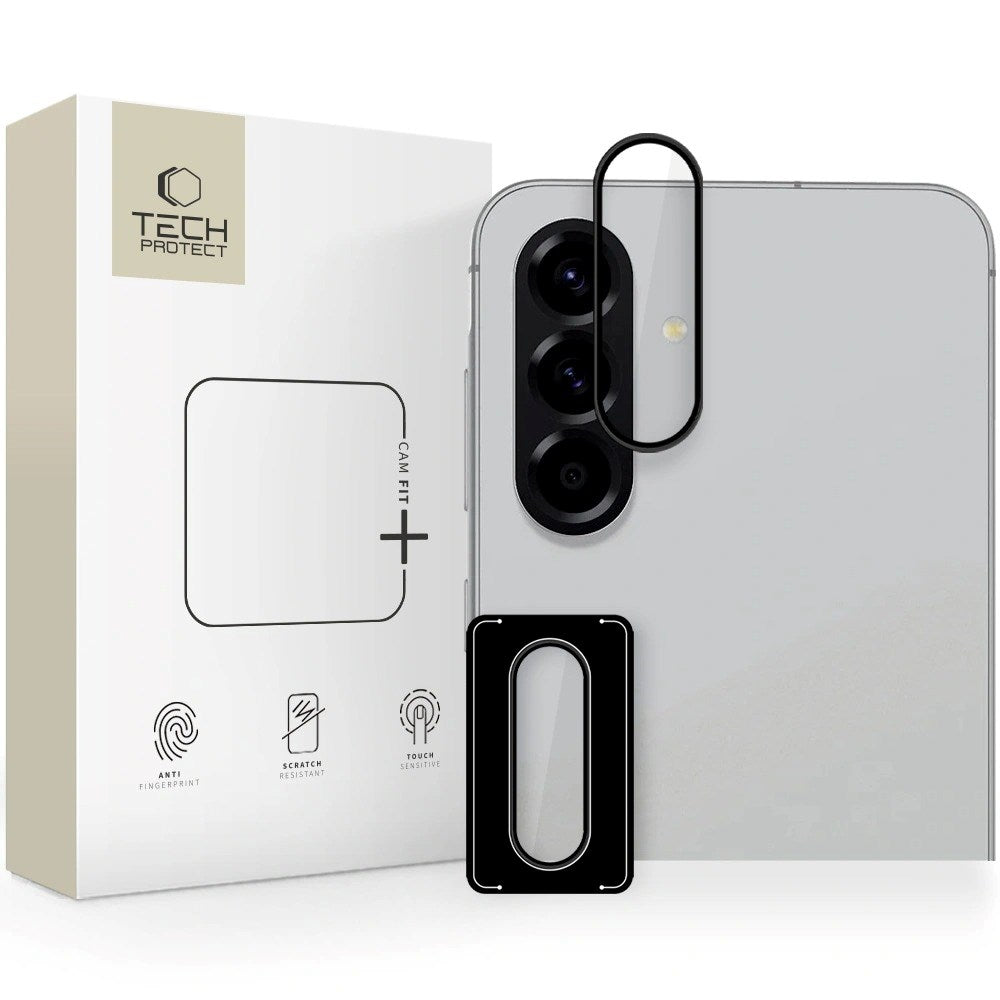 Samsung Galaxy A36 (5G) / A56 (5G) Tech-Protect Camring Fit+ - Kamerabeskyttelse - Gennemsigtig / Sort Kant