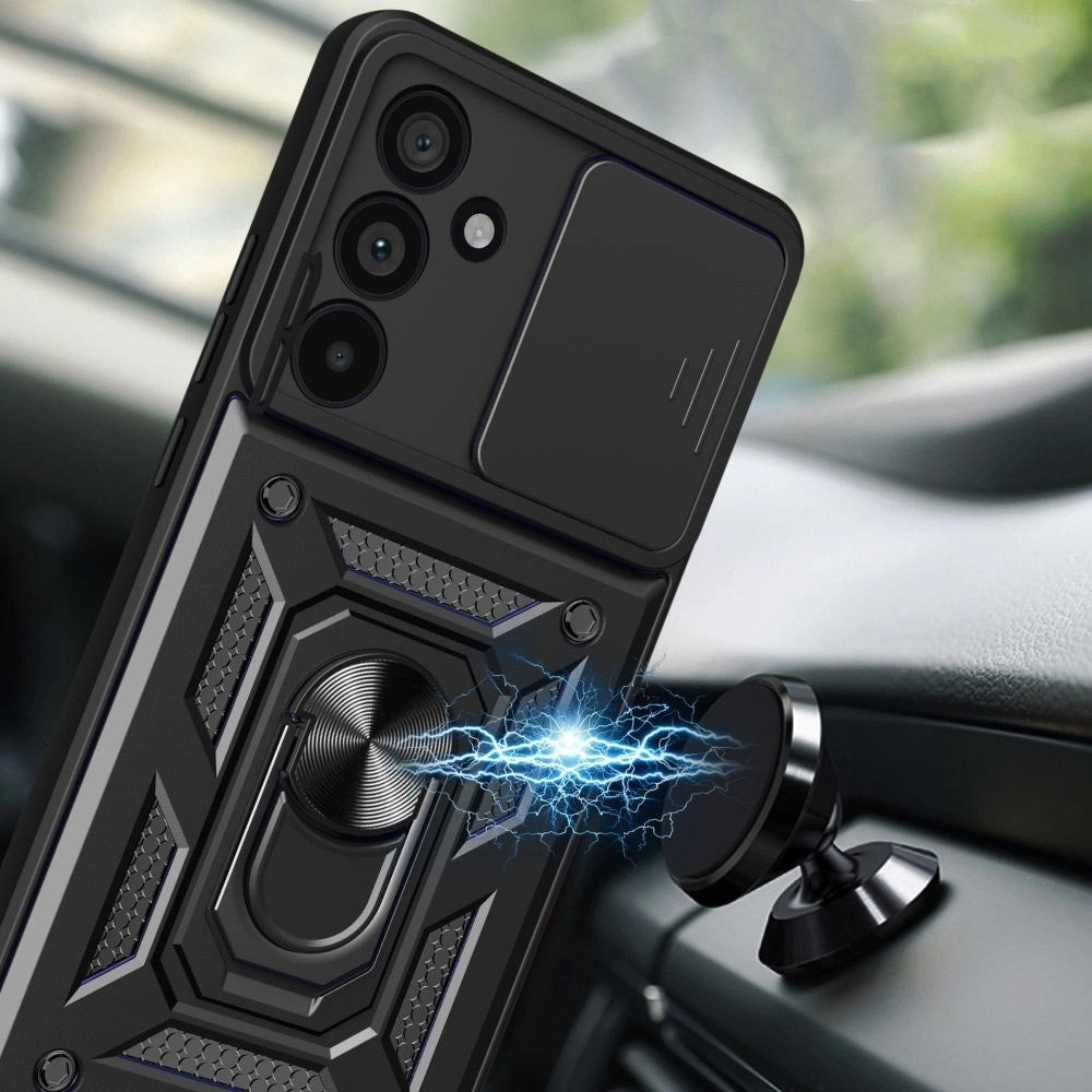 Tech-Protect Samsung Galaxy A56 (5G) Camshield m. Magnetisk Fingerring & Ståfunktion - Sort