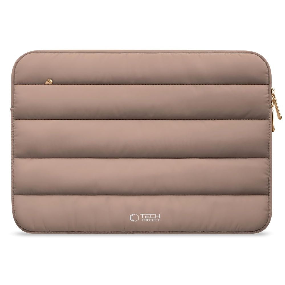 Tech-Protect Fluffy MacBook / Laptop 15-16" Sleeve m. Ekstra Lynlåslomme - Maks. Mål: 27 x 38cm - Beige