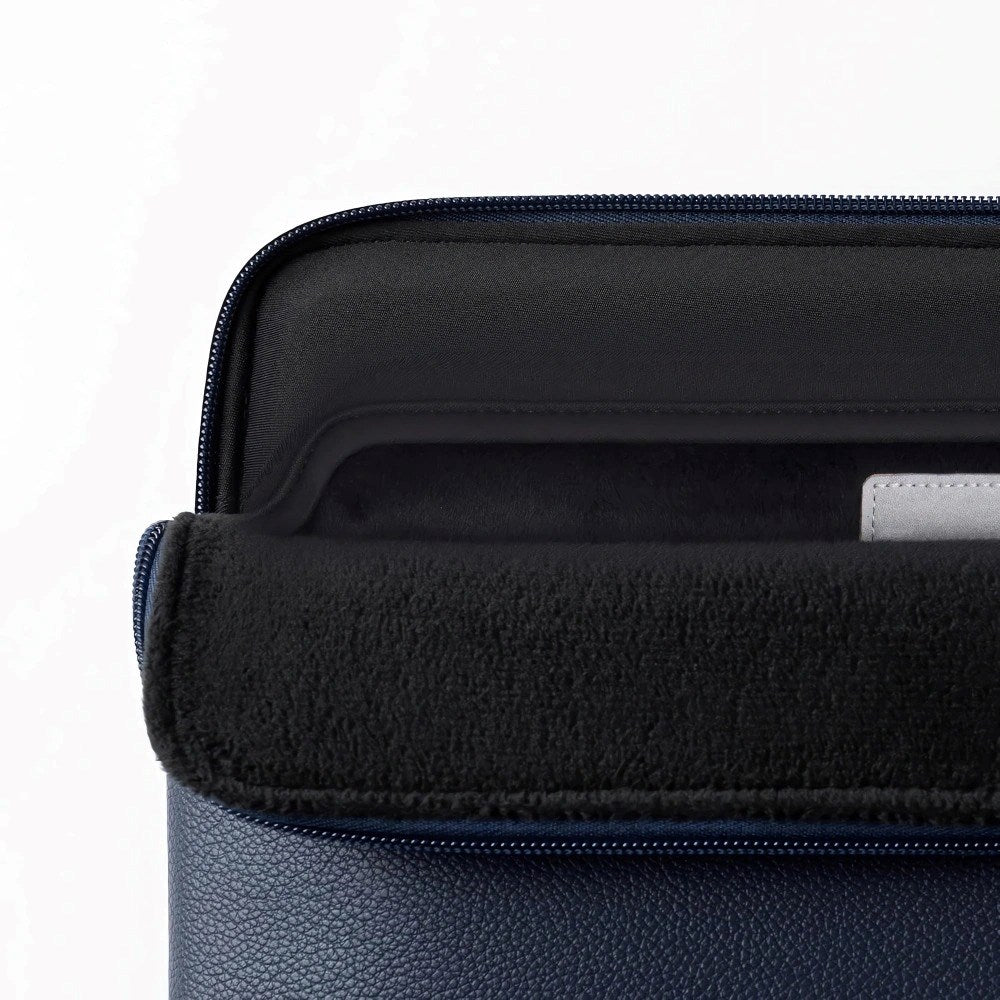 Tech-Protect MacBook / Laptop 15-16" Computer Sleeve i Kunstlæder - Foret Inderside - Navy Blue