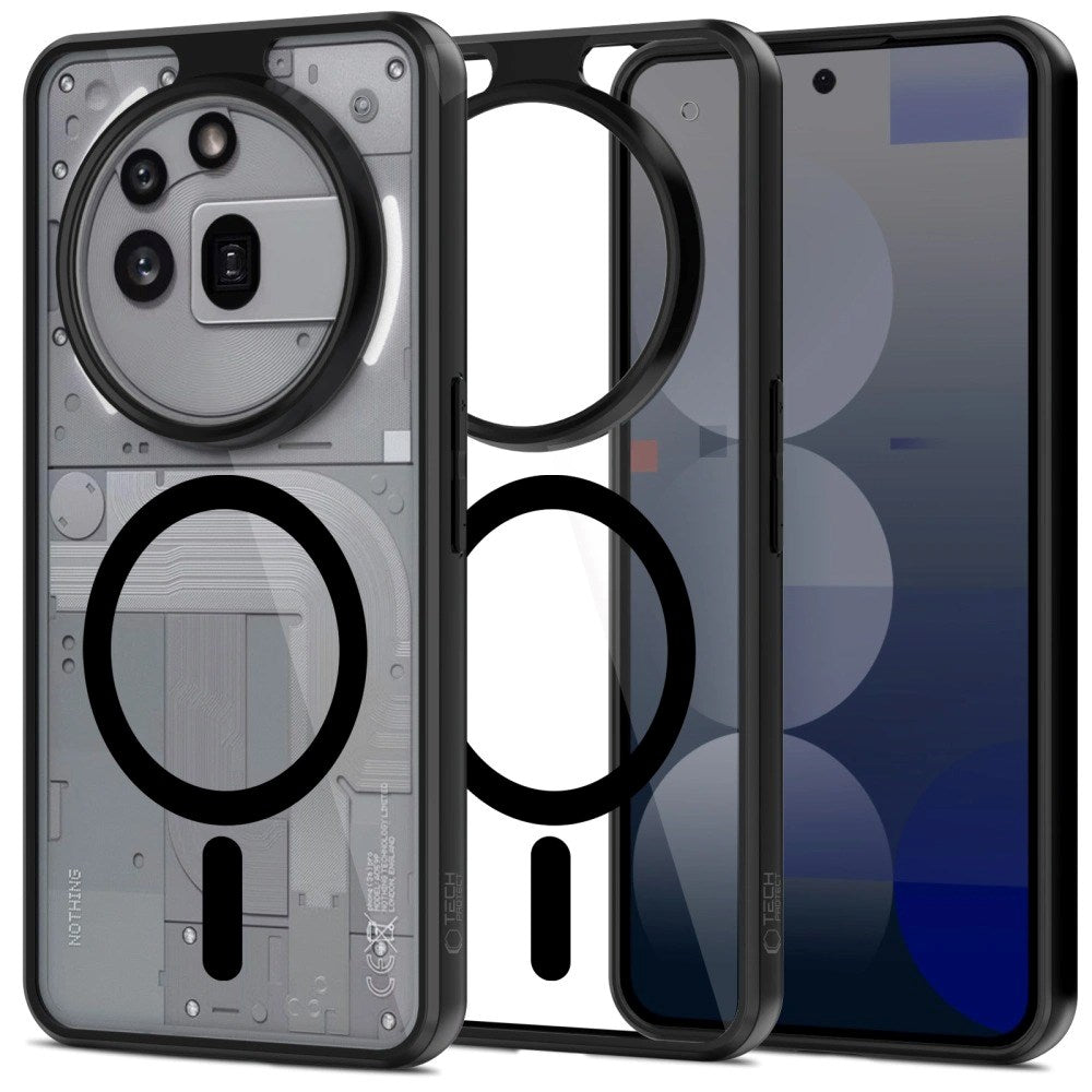 Nothing Phone (3a) Pro Tech-Protect Magmat Mobil Cover - MagSafe Kompatibel - Gennemsigtig / Sort