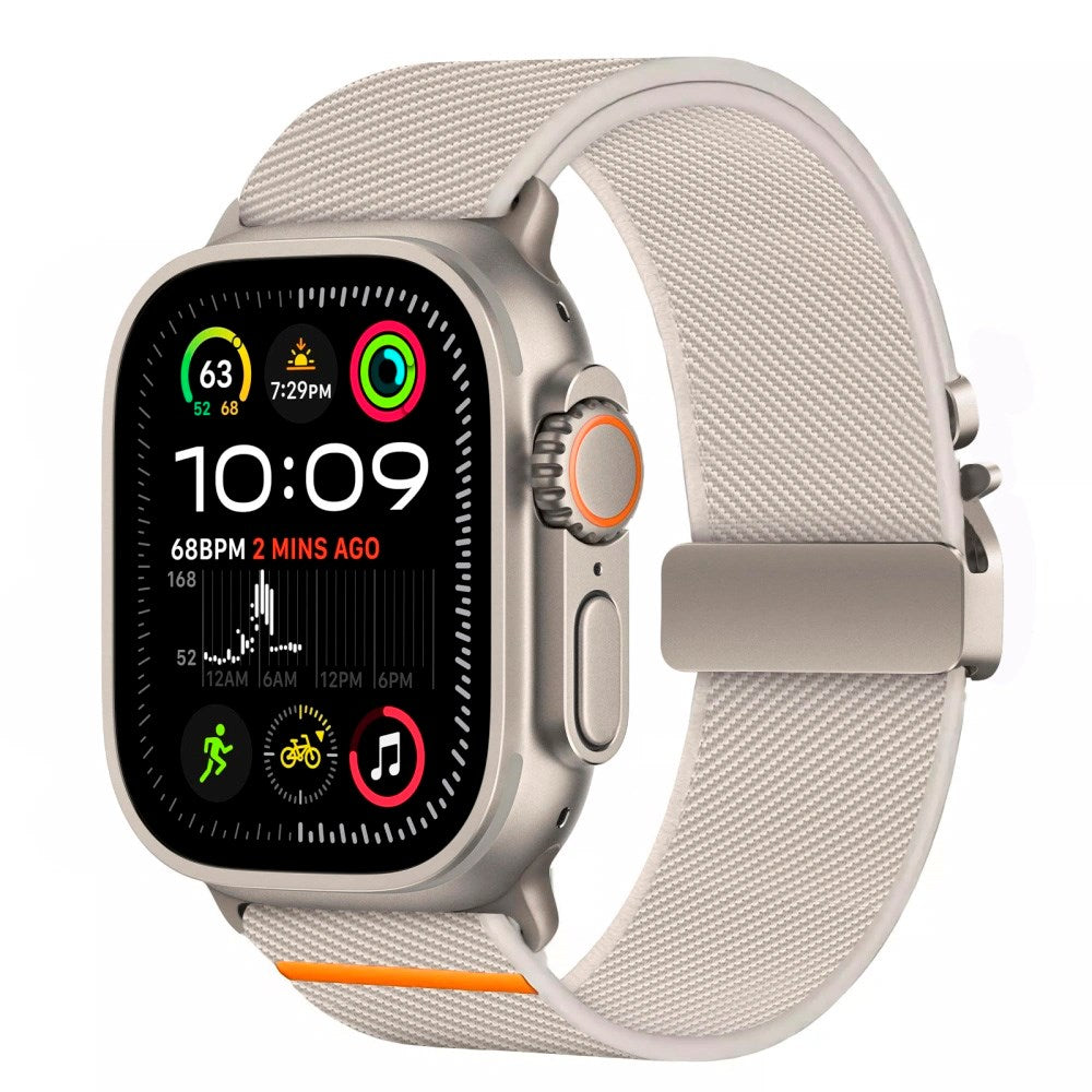 Apple Watch (42 / 44 / SE / 45 / 46 / 49mm) - Tech-Protect Nylon Rem m. Metallås - Titanium