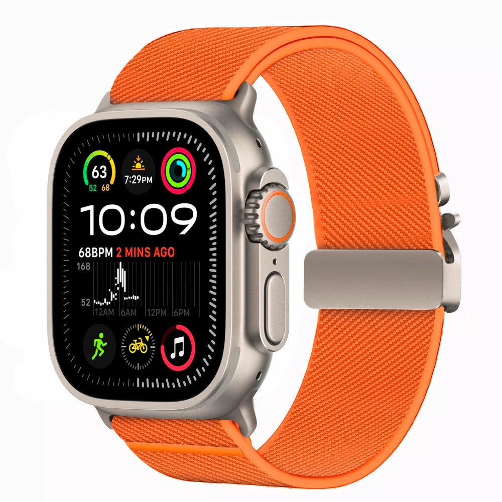 Apple Watch (42 / 44 / SE / 45 / 46 / 49mm) - Tech-Protect Nylon Rem m. Metallås - Orange