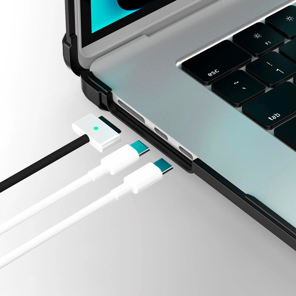 MacBook Air 15" M5/M4/M3/M2 (2026-2023) - Tech-Protect SmartShell Pro Cover - Sort / Gennemsigtig