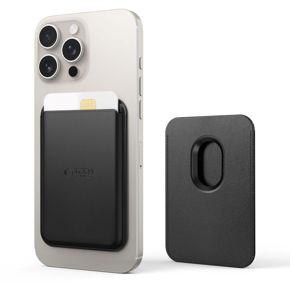 Tech-Protect MagWallet Kortholder - Kunstlæder - MagSafe Kompatibel - Sort