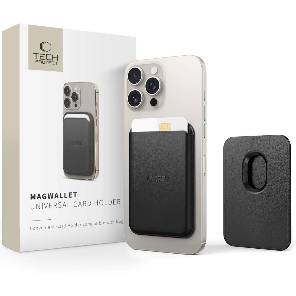 Tech-Protect MagWallet Kortholder - Kunstlæder - MagSafe Kompatibel - Sort
