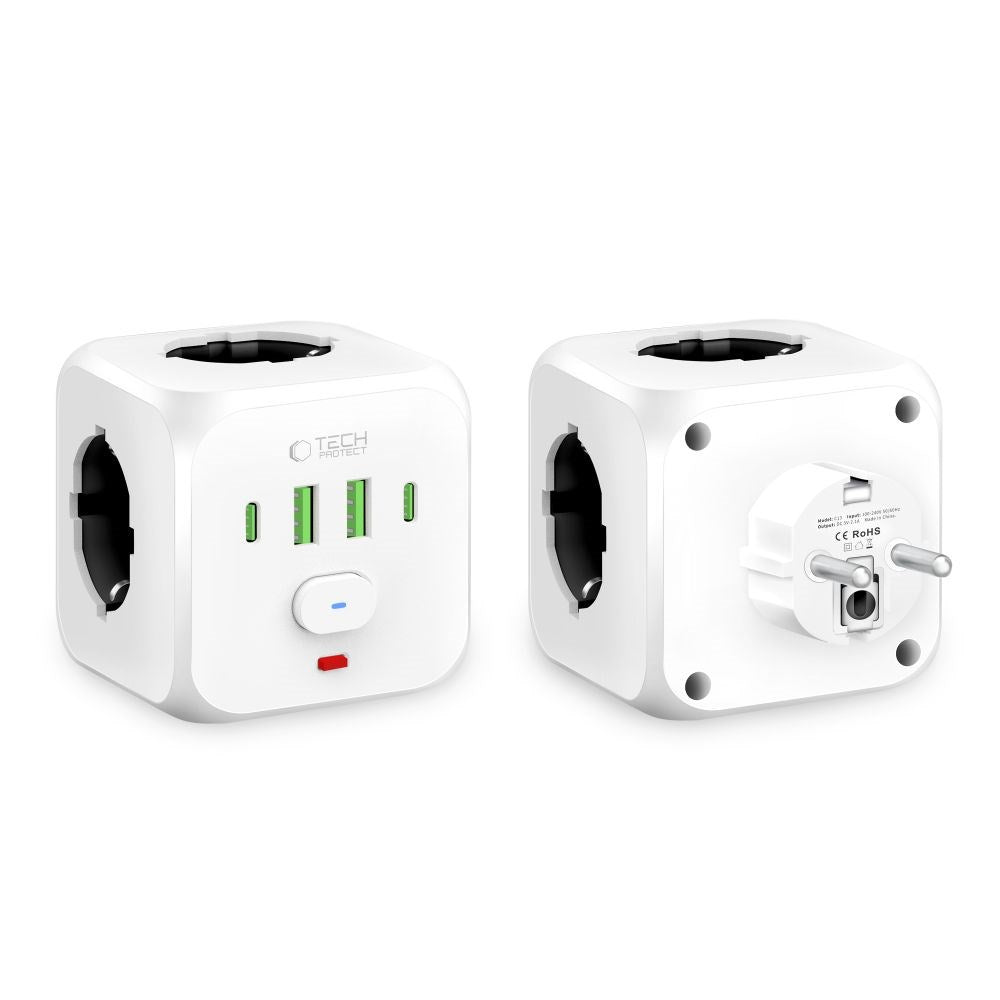 Tech-Protect Multi-Enhed Opladningsdock til Effektiv Ladning af Elektroniske Enheder - Hvid
