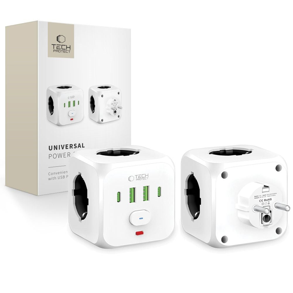 Tech-Protect Multi-Enhed Opladningsdock til Effektiv Ladning af Elektroniske Enheder - Hvid