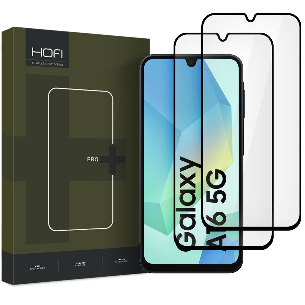 Hofi Samsung Galaxy A16 / A26 Glass Pro+ Skærmbeskyttelsesglas - Case Friendly - 2-Pak - Sort Kant