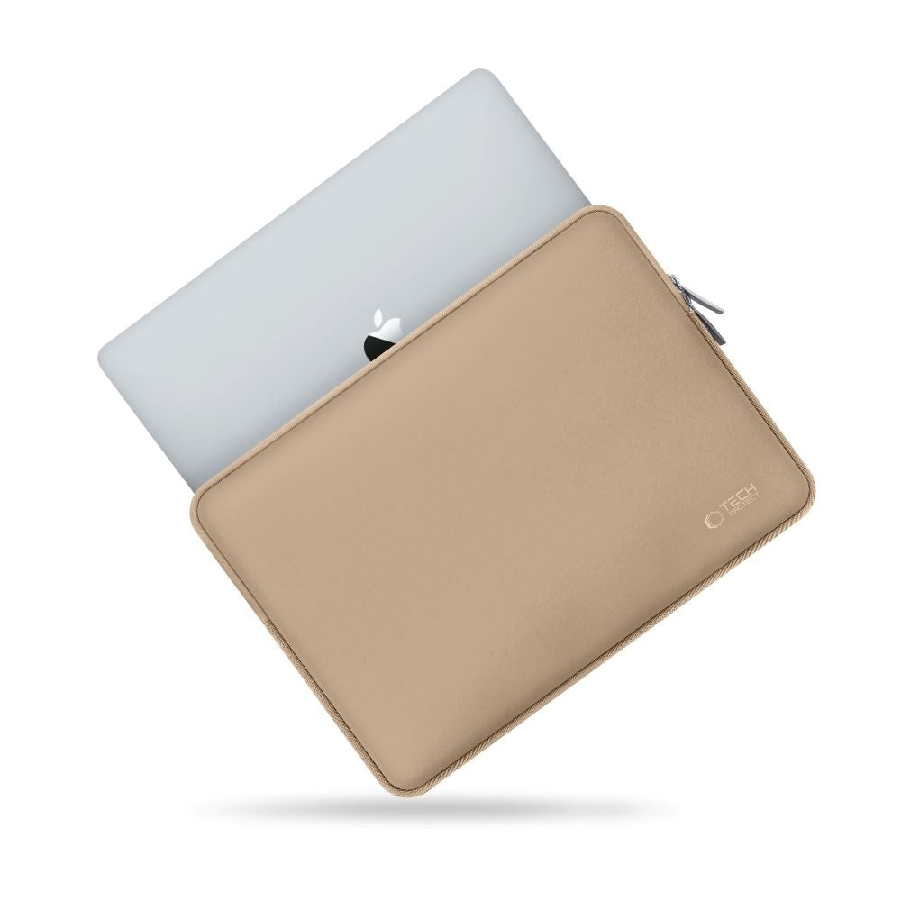 Tech-Protect - Neoslim MacBook/Laptop 15-16" Sleeve m. Lille Taske - Beige