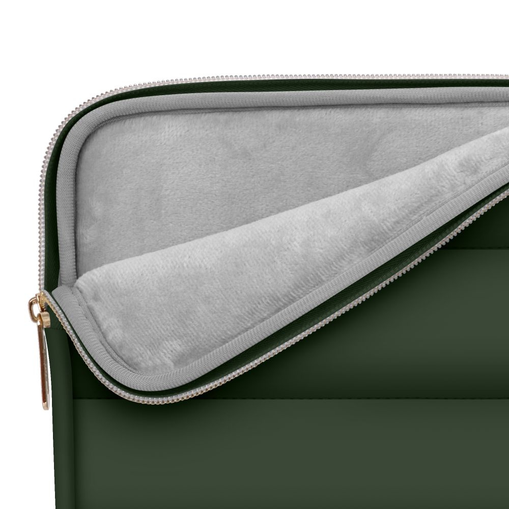 Tech-Protect Puffy - MacBook / Laptop 13-14" Sleeve m. Lille Taske - Grøn