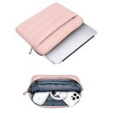 Tech-Protect Puffy - MacBook / Laptop 15-16" Sleeve m. Lille Taske - Lyserød