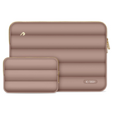 Tech-Protect Puffy - MacBook / Laptop 15-16" Sleeve m. Lille Taske - Brun