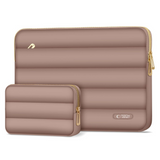 Tech-Protect Puffy - MacBook / Laptop 15-16" Sleeve m. Lille Taske - Brun