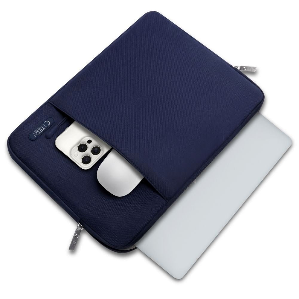 Tech-Protect Sleevy - MacBook/Laptop 13-14" Sleeve m. Lomme - Blå