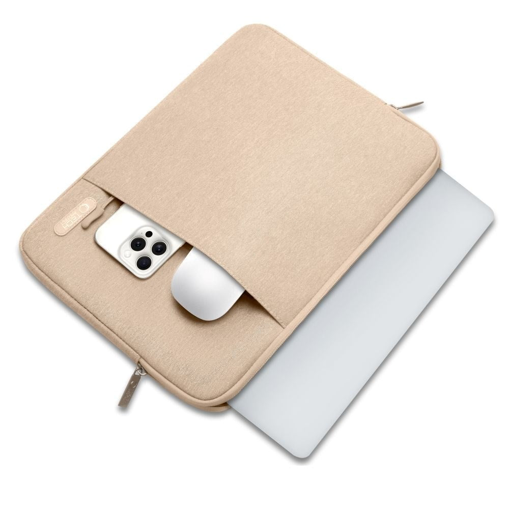 Tech-Protect Sleevy - MacBook/Laptop 13-14" Sleeve m. Lomme - Beige