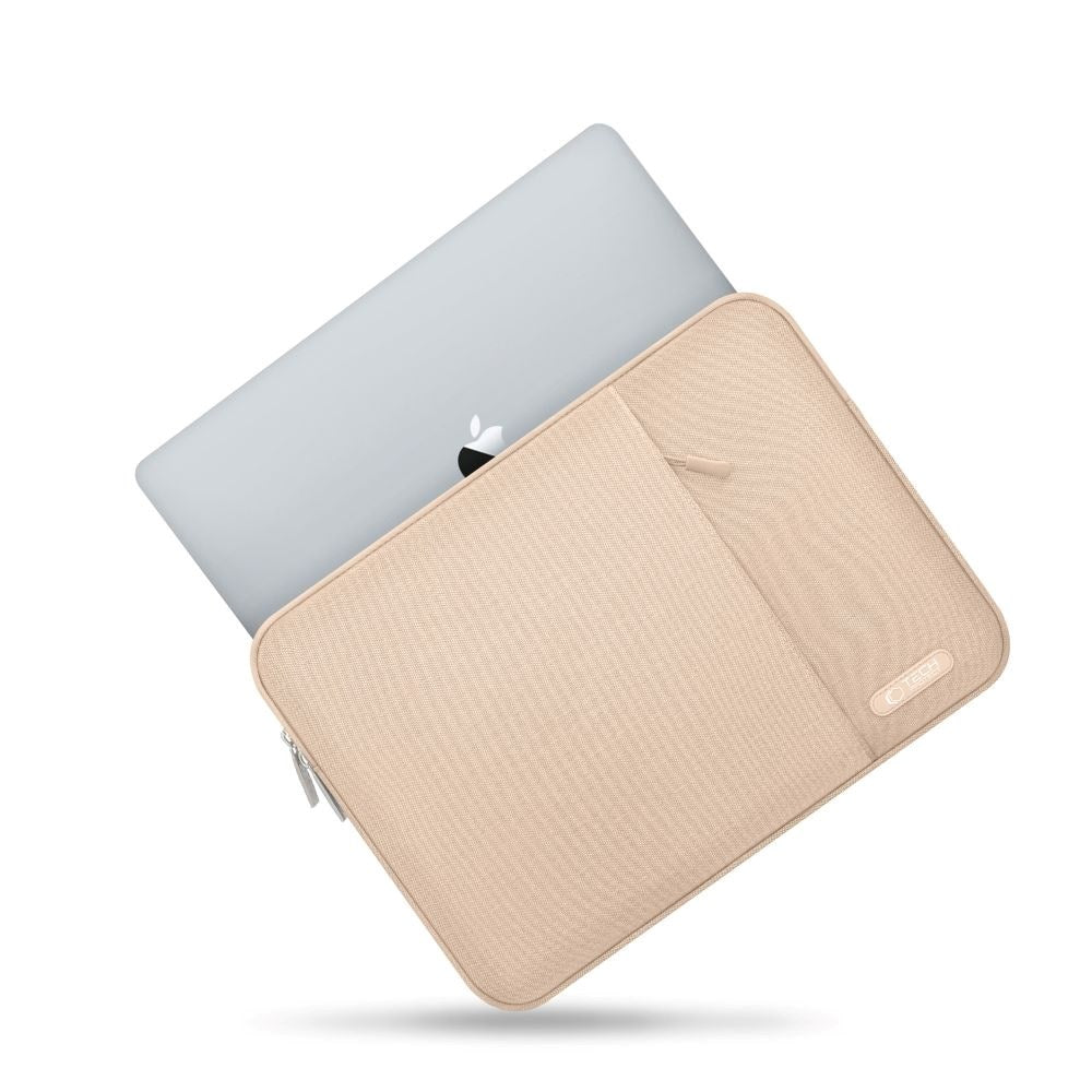 Tech-Protect Sleevy - MacBook/Laptop 13-14" Sleeve m. Lomme - Beige