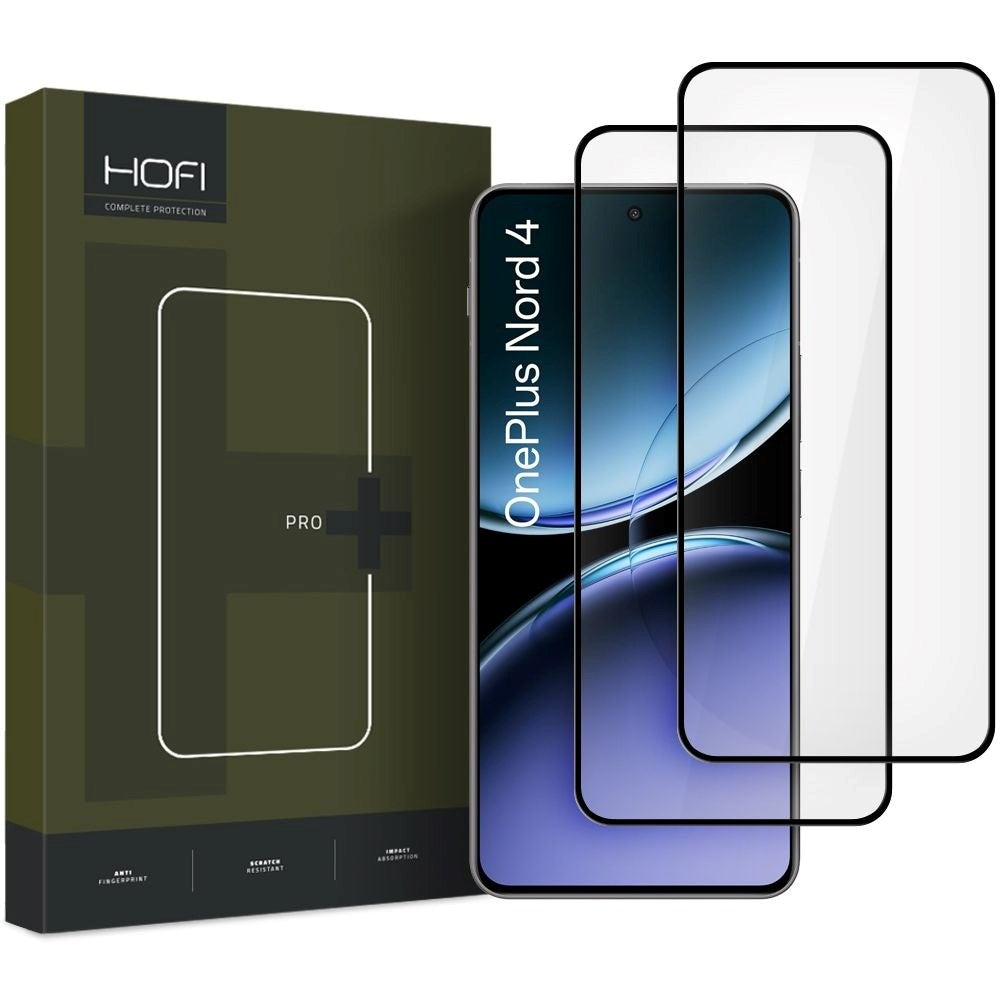 OnePlus Nord 4 (5G) Hofi Glass Pro+ Beskyttelsesglas 2 Stk. - Case Friendly - Sort Kant