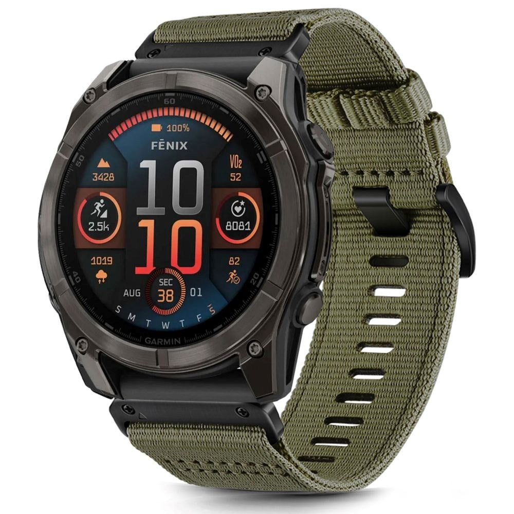 Universal Garmin 26mm QuickFit Classic Nylon Rem - Mørkegrøn