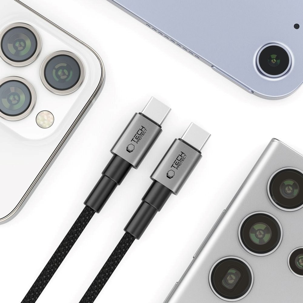 USB-C til USB-C Kabel Tech-Protect Ultraboost DNA PD 60W - 1m - Sort / Mørkegrå