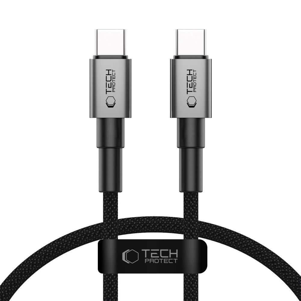 USB-C til USB-C Kabel Tech-Protect Ultraboost DNA PD 100W - 25 cm - Sort / Mørkegrå