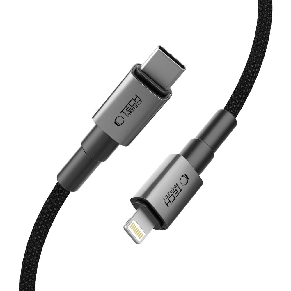 Lightning til USB-C Kabel Tech-Protect Ultraboost DNA PD 27W - 1m - Sort / Mørkegrå