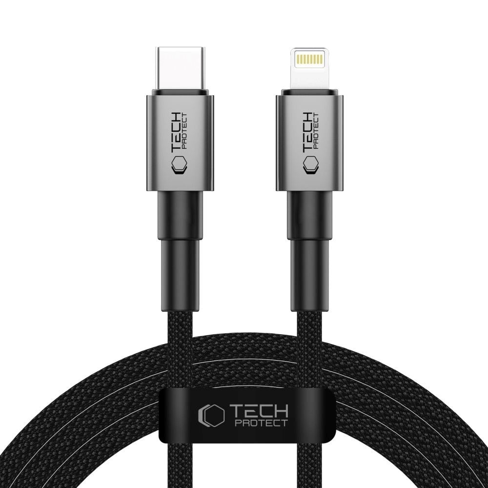 Lightning til USB-C Kabel Tech-Protect Ultraboost DNA PD 27W - 2m - Sort / Mørkegrå