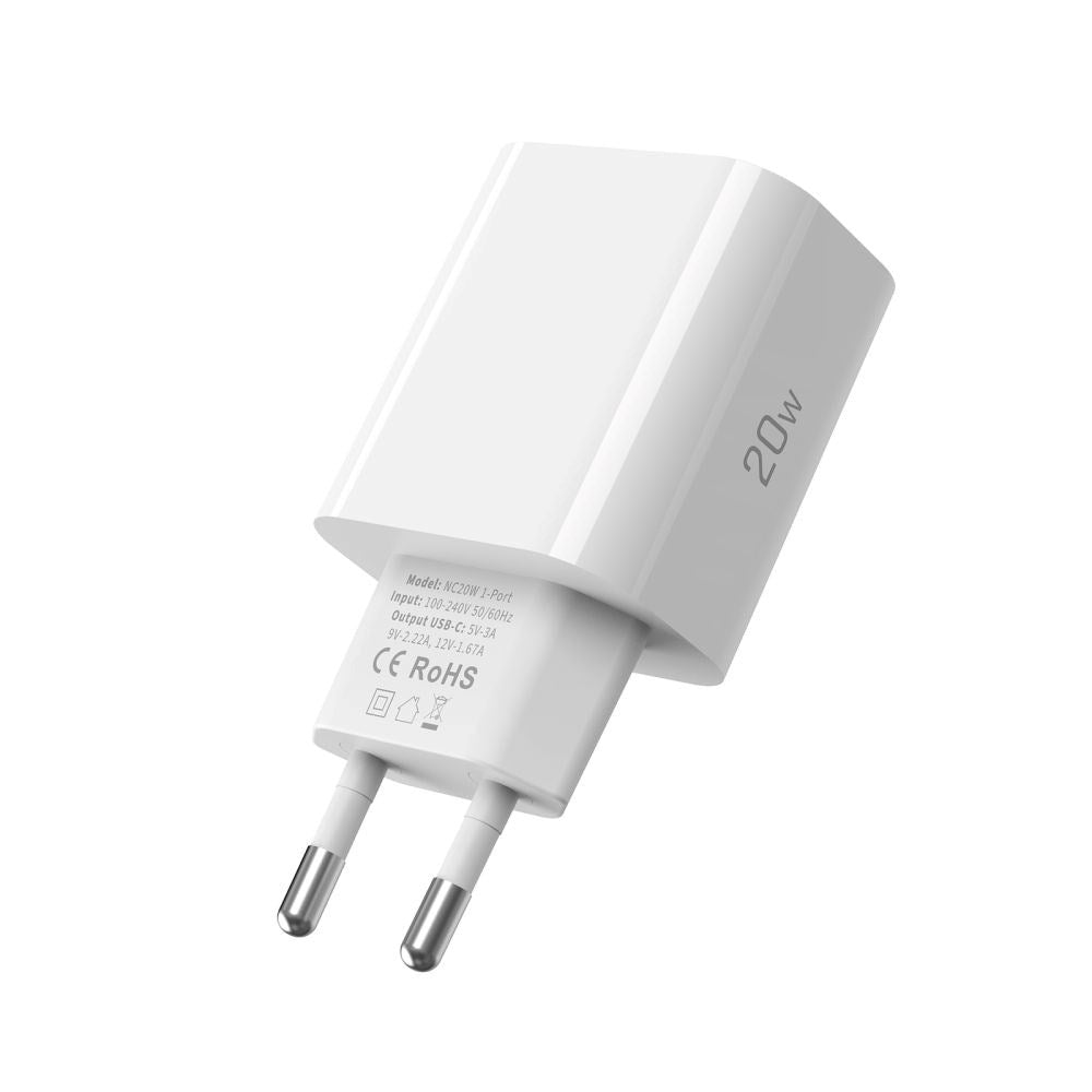 Tech-Protect PD 20W USB-C Vægoplader - Hvid