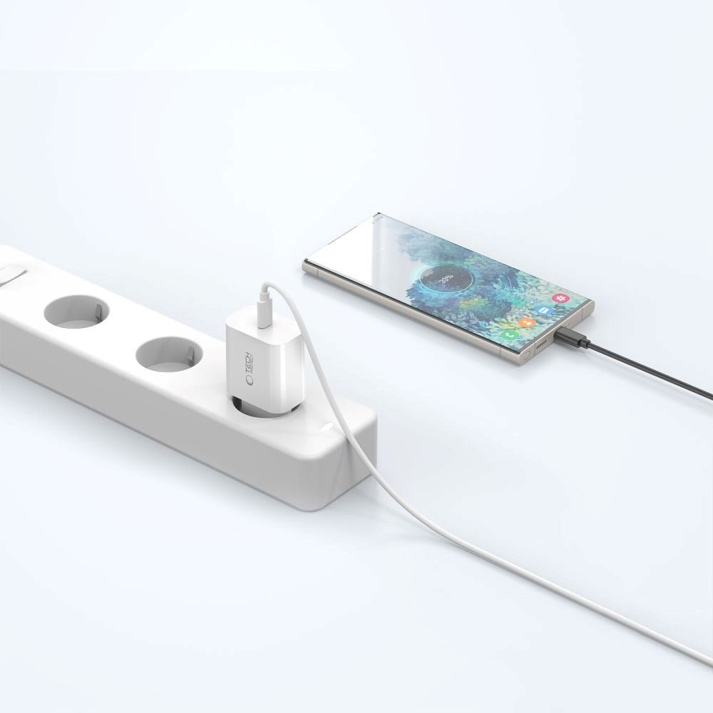 Tech-Protect PD 20W USB-C Vægoplader - Hvid