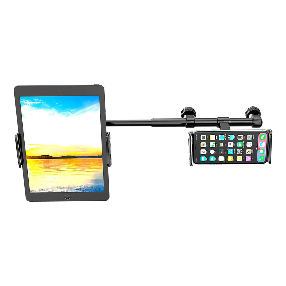 Wozinsky Dual Mobilholder Til Bilens Nakkestøtte - Max Størrelse: 125 - 205mm - Sort