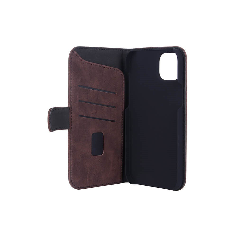 iPhone 14 Plus GEAR Wallet - Læder Flip Cover m. Pung - Brun