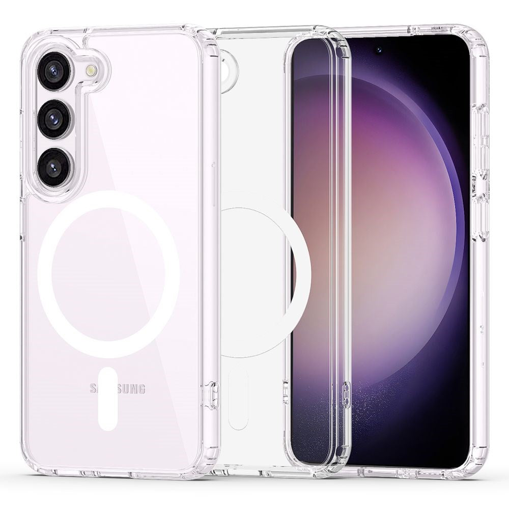 Tech-Protect Samsung Galaxy S23 Flexair Hybrid Bagside Cover - MagSafe Kompatibel - Gennemsigtig