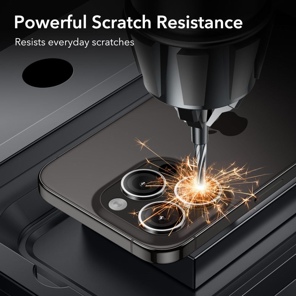 iPhone 15 Pro Max / 15 Pro ESR Kameralinse Beskyttelsesglas - Gennemsigtig / Sort