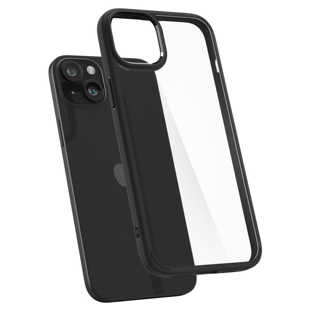 Spigen iPhone 15 Plus Ultra Hybrid Case - Gennemsigtig / Sort
