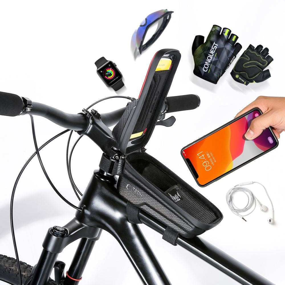 Tech-Protect V2 Universel Cykelholder - Passer til Alle Smartphones - Sort